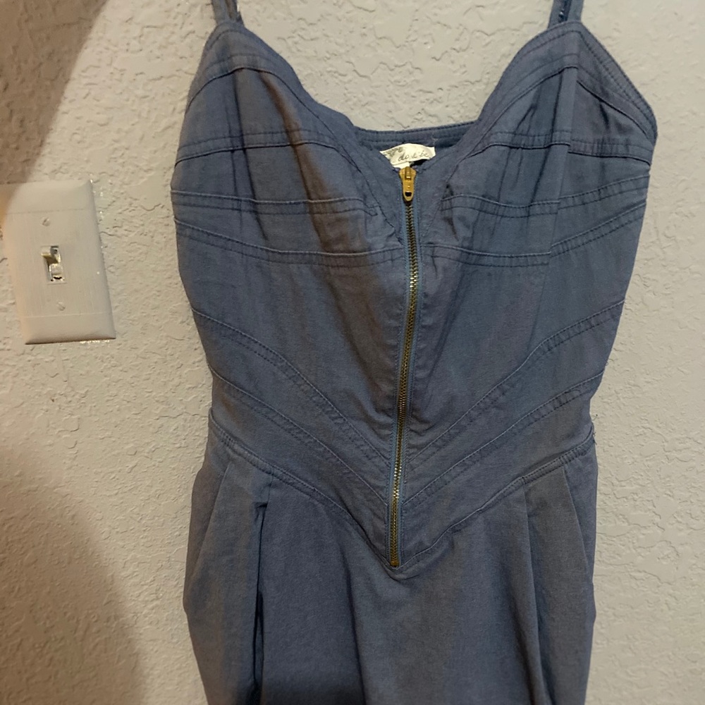 Jean style dress with pockets